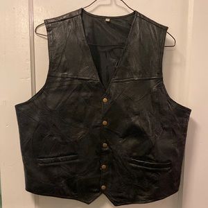 Vintage Patchwork Leather Vest